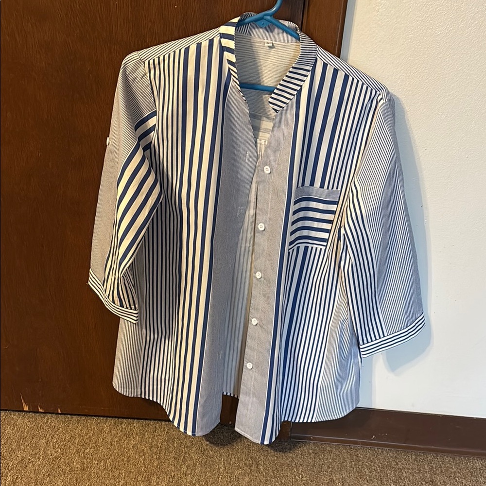 Blue Striped Women's Blouse